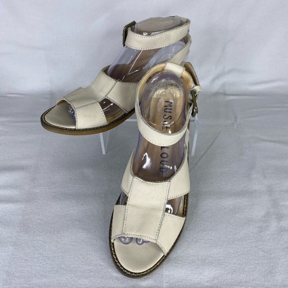 Musse & Cloud Women's Alanna Strappy Leather Sandals Ice Size 8 - Picture 5 of 11